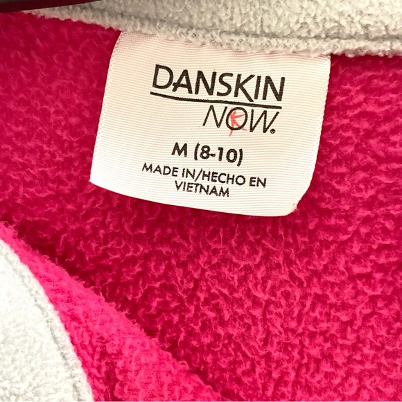 Danskin Now Quarter Zip Performance Fleece Hot Pink Magenta LS Pullover M (8-10) - Picture 7 of 13